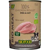 Biofood 12x400g Biofood Organic 100 % poulet - Pâtée pour chien