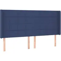 vidaXL Tête de lit avec oreilles bleu 183x16x118/128 cm Tissu