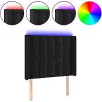 vidaXL Tête de lit LED noir 93x16x118/128 cm velours