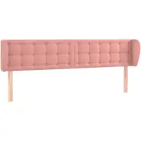 vidaXL Tête de lit avec oreilles rose 203x23x78/88 cm velours