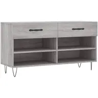 vidaXL Banc à chaussures sonoma gris 102x35x55 cm bois d'ingénierie