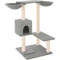 vidaXL Arbre à chat avec colonnes griffoirs gris clair 82 cm