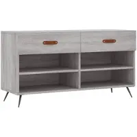 vidaXL Banc à chaussures sonoma gris 102x35x55 cm bois d'ingénierie