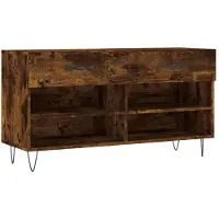 vidaXL Banc à chaussures chêne fumé 102x35x55 cm bois d'ingénierie