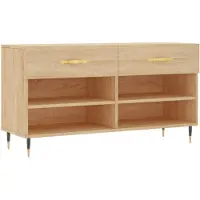 vidaXL Banc à chaussures chêne sonoma 102x35x55 cm bois d'ingénierie