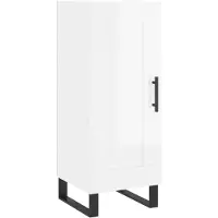 vidaXL Sideboard blanc brillant 34,5x34x90 cm Matériau dérivé du bois