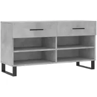 vidaXL Banc à chaussures gris béton 102x35x55 cm bois d'ingénierie