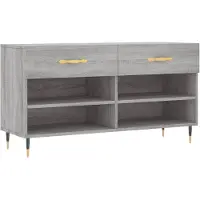 vidaXL Banc à chaussures sonoma gris 102x35x55 cm bois d'ingénierie