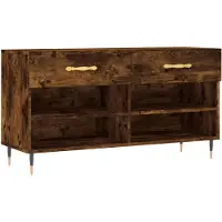 vidaXL Banc à chaussures chêne fumé 102x35x55 cm bois d'ingénierie