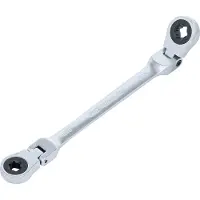 Bgs Double clé annulaire à cliquet pliable avec têtes polygonales à profil E E10 x E12