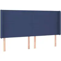 vidaXL Tête de lit avec oreilles bleu 183x16x118/128 cm Tissu
