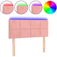 vidaXL LED Tête de lit rose 100x5x78/88 cm velours
