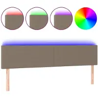 vidaXL Tête de lit LED Taupe 200x5x78/88 cm Tissu