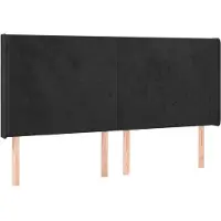 vidaXL Tête de lit avec oreilles noir 203x16x118/128 cm velours