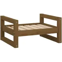 vidaXL Lit pour chien Marron miel 55,5x45,5x28 cm Bois de pin solide