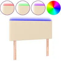 vidaXL Tête de lit LED Crème 90x5x78/88 cm Tissu