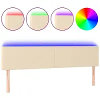 vidaXL Tête de lit LED Crème 180x5x78/88 cm Tissu