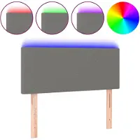 vidaXL Tête de lit LED gris foncé 80x5x78/88 cm Tissu