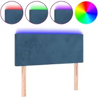 vidaXL Tête de lit LED bleu foncé 90x5x78/88 cm velours