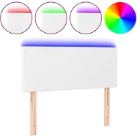 vidaXL Tête de lit LED blanc 100x5x78/88 cm similicuir