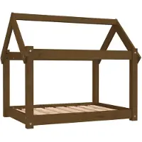 vidaXL Lit pour chien marron miel 81x60x70 cm pin massif