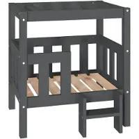vidaXL Lit pour chien Gris 65,5x50,5x70 cm Pin massif