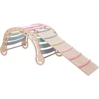 KateHaa Arche D'Escalade Xxl En Bois Avec Mur D'Escalade Aux Couleurs Pastel | Arche D'Escalade Intérieure / Structure D'Escalade Pour Enfants |