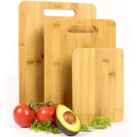 Budu Set de planches à découper 3 pièces - Planches à découper en bambou - Planches à découper en bois - Planches de cuisine