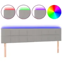 vidaXL Tête de lit LED gris clair 180x5x78/88 cm Tissu