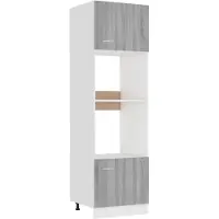 vidaXL Armoire micro-ondes Lyon Gris Sonoma 60x57x207 cm Matériau dérivé du bois
