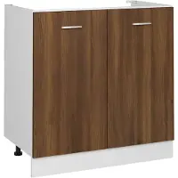 vidaXL Élément bas pour évier Lyon brun imitation chêne 80x46x81,5cm Matériau dérivé du bois
