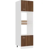 vidaXL Armoire micro-ondes Lyon brun imitation chêne 60x57x207 cm