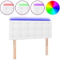 vidaXL Tête de lit LED blanc 100x5x78/88 cm similicuir