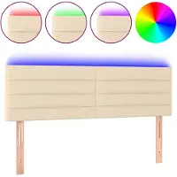 vidaXL Tête de lit LED Crème 144x5x78/88 cm Tissu
