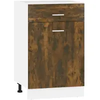 vidaXL Armoire basse avec tiroir chêne fumé 50x46x81,5 cm