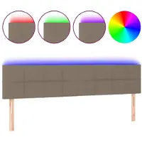 vidaXL Tête de lit LED Taupe 200x5x78/88 cm Tissu