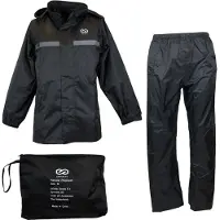 Infinity Goods Combinaison de pluie - Femmes et hommes - Taille S - Imperméable et respirant - Réfléchissant - Noir