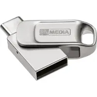 Verbatim Clé USB 2.0 OTG 32 Go, type A-C, My Dual, argentée (32 Go, USB-A, USB-C), Clé USB, Argent