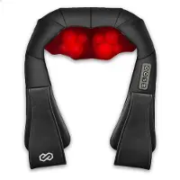 Infinity Goods Coussin de massage Shiatsu - - Appareil électrique pour le cou et le dos - Fonction de chaleur avec infrarouge - 8 têtes de massage réglables - Noir
