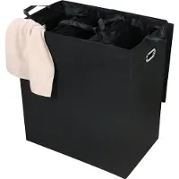 Niceey Panier à linge - 3 sacs amovibles - Noir