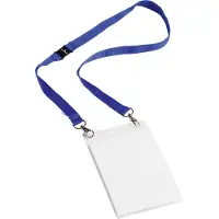 Durable Porte badge évenementiel A6, avec lacet textile duo, bleu foncé