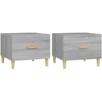 vidaXL Tables basses 2 pcs. Gris Sonoma 50x50x40 cm Bois composite