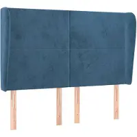 vidaXL Tête de lit avec oreilles bleu foncé 147x23x118/128 cm velours