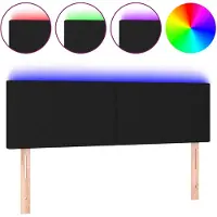 vidaXL Tête de lit LED noir 144x5x78/88 cm Tissu