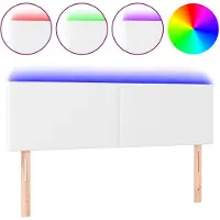 vidaXL Tête de lit LED blanc 144x5x78/88 cm similicuir