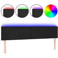 vidaXL Tête de lit LED noir 200x5x78/88 cm similicuir