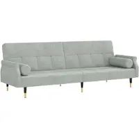 vidaXL Canapé-lit avec coussins gris clair velours