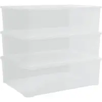 vidaXL Boîtes de rangement en plastique 3 pcs. 25 L Empilable