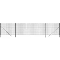 vidaXL Clôture grillagée Anthracite 1,6x10 m Acier galvanisé
