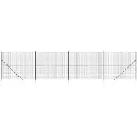 vidaXL Clôture grillagée avec douilles de sol Anthracite 1,4x10 m
